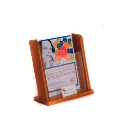 Wooden Mallet Wooden Mallet Countertop Literature Display with Business Card Pocket, Medium Oak LHT1MO